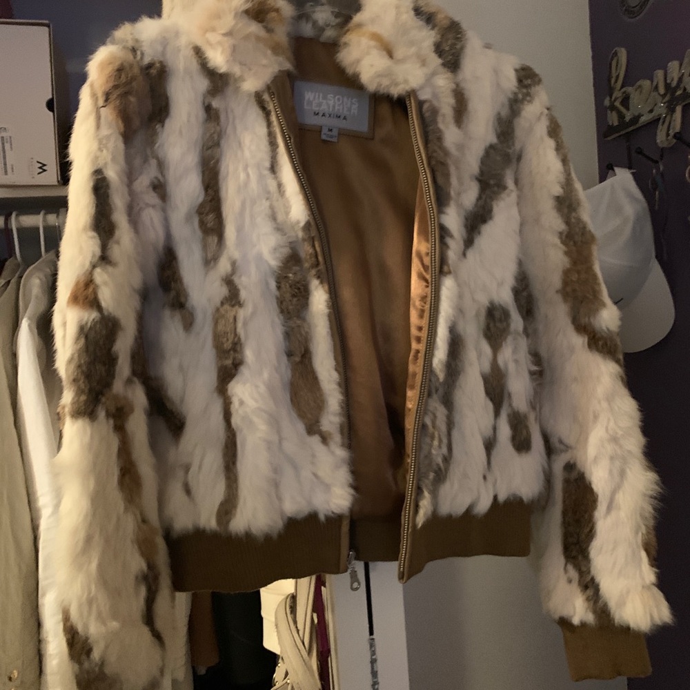 Wilson’s Leather Maxima rabbit fur jacket (medium)